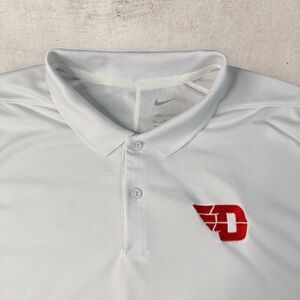 Nike Dayton Flyers Dri Fit Polo Men’s XL White Embroidered Logo University